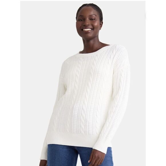 Women's Cable Knit Pullover Sweater, Midweight 2-Pack Size XXL - Picture 8 of 9